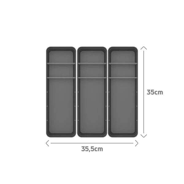 Kit de organizador de gavetas com 2 divisórias 3 peças Linha Logic